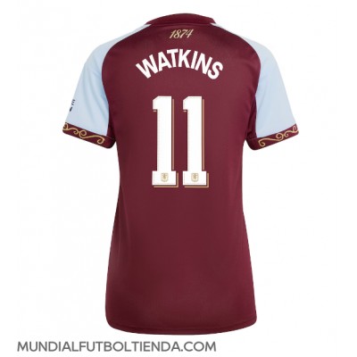 Camiseta Aston Villa Ollie Watkins #11 Primera Equipación Replica 2025-26 para mujer mangas cortas Camiseta Aston Villa Ollie Watkins #11 Primera Equipación Replica 2025-26 para mujer mangas cortas